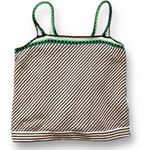 Lane Bryant  Striped Stitch Sweater Tank Crocheted Square Neck Neutral Pullover Photo 1