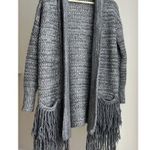 Banana Republic  Cardigan Coat Italian Yarn Wool Boho Western Fringe Open Front S Photo 1