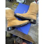 Stuart Weitzman New  Taina Chill Boots 8  / 38.5 shearling Tan Mid Calf‎ Lug Sole Photo 5