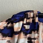 Parker Blouson Catalina Dress Stretch Drape Faux Wrap Watercolor Dolman Sleeve S Photo 9