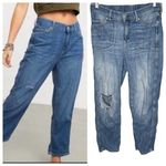 Free People Chloe Baby Barrel Jeans Admiral Blue Sz Small OB985403 distressed XS Photo 1
