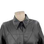 Nanushka Roberta Black Faux Leather Mini Shirt Dress Western Size Medium Photo 4