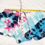 Lucy Tie Dye Terry Cloth Cotton Pull On Casual Shorts Colorful Medium Blue Photo 6