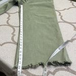 Loft  Sage Green Wide Leg Crop Frayed hems denim, size 12 Photo 5