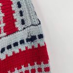 Obermeyer Vintage 60s  Women's Wool Long Sleeve Pullover Sweater Navy Red Medium‎ Photo 3