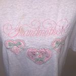 Vintage embroidered Grandma hearts short sleeve shirt Gray Size L Photo 2