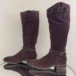 Sam Edelman Dark Brown Distressed Suede Painter Knee High Tall Riding Boots Photo 9