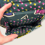 Vera Bradley Falling Flowers Green Fabric Mini Battery Wallet Crossbody Bag Photo 2