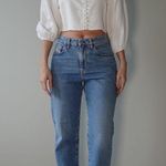 White Puff Sleeve Sweetheart Neck Shirt Size L Size L Photo 1