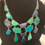 Bella Jack Jewelry Gold Tone Turquoise Blue Green Geometric Enamel Bib Set Photo 3