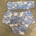 American Apparel Blue Floral High Waisted Bikini Photo 1