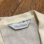 Max Mara linen short sleeve button down shirt blouse yellow cream made in Italy Photo 2