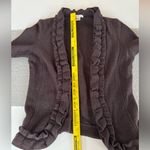 Vintage Susan Bristol Chocolate Brown Ruffle Collar Boiled Wool Sweater Jacket L Size L Photo 6