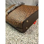 Montana West Women's Brown Chain Top-Handle Satchel Handbag Photo 9