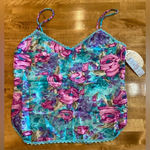 MYONNE Vintage 80s 90s Lingerie Set Purple Floral Design NWT Size Medium US Made Blue Photo 14