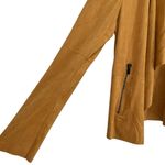 Bagatelle Sienna Brown Drape Front Faux Suede Jacket size Small Long Sleeve Soft Photo 4