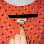 Fossil New  Orange Silk Blend Polka Dot Dress Size Small Photo 1