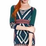 Flying Tomato Teal Boho Aztec Sweater Dress Size Large Photo 0