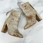 Seychelles  Ankle Boots Booties Metallic Block Heel Round Toe Zipper Size 7 New Photo 0