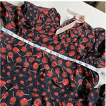 No.21 Dress Womens 6 IT 42 Black Red Lollipop Print Silk Ruffle Long Sleeve Photo 9