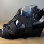 Aerosoles Shoes Womens Black Elastic Strappy Wedge Heel Sandals Shoes Womens 8W Photo 0