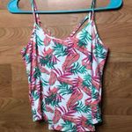 Poof! POOF MEDIUM SPAGHETTI STRAP TANK WITH LEAF Print Photo 10
