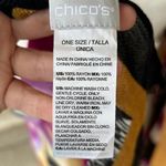 Chico's  Black Orange Purple Orchid Floral Print Shawl Wrap Scarf Photo 4