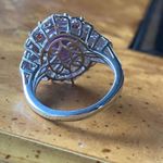 Rare Tiffany Stone Red Garnet Sterling Silver Cocktail Ring Size 7 White Photo 3