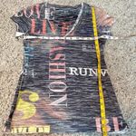 EXPRESS  Vintage V Neck Short Cap Sleeve Fashion T Shirt Pullover Lightweight XS Photo 4