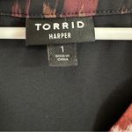 Torrid Harper Studio Crepe de Chine Flutter Short Sleeve Blouse Size 1 Floral Photo 7