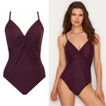 MiracleSuit • Rock Solid Love Knot One Piece swimsuit twist Shiraz burgundy Photo 1