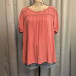 Flower & Feather Elegant Coral Blouse Pink Size 2X Photo 1