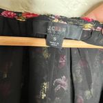 J. Crew Women's Black Ruffle Neck Long Sleeve Top Midnight Vintage Floral Small Photo 2