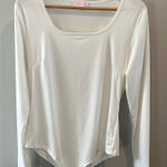 Pink Lily  XL All I Know Square Neck Ivory Long Sleeve Bodysuit Photo 0