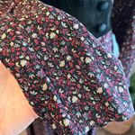 Karin Stevens Vintage Prairie Floral Suede Leather Button Bodice Long Sleeve Dress Size large Photo 6