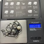 MARCIE USA Flower Pewter Cross Pendant With Pearl Necklace Vintage Silver Photo 7