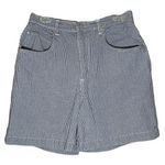 Vintage Kikomo Blue White Checkered Print Denim Shorts 1990s 28 Inch Waist Photo 0