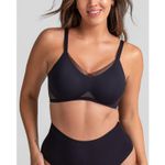 Honeylove Crossover Bra Womens XL Black Mesh Wireless Minimalist Shapewear Photo 0