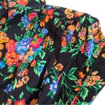 Vintage 80s Nina Piccalino Floral Button Down Shirt Dress Size 6 Black Photo 5