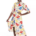 Rixo For Target Dress Size 6 Mock Neck Cascade Ruffle Bright Floral Midi NWT Photo 0