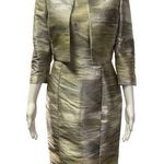 Tahari Women's 2 Piece Suit Sleeveless Dress w/Jacket Gold & Silver Size 2 SKU 2 Photo 0
