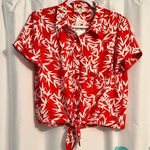 Pink Rose Tropical tie front top Photo 0