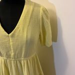 RDI 7. Yellow Short Sleeve V-Neck Tiered Dress 100% Cotton Size XS Photo 3