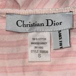 Christian Dior  Women’s Size S Pink White Striped Cotton Sleeveless Nightgown Photo 5
