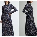 ZARA Black Multicolor Confetti Dot Print Long Sleeve Maxi Dress Size Medium Photo 2