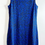 Tommy Bahama  Dress Womens Size XS Blue Black Leopard Print Sleeveless Zip Up Photo 0