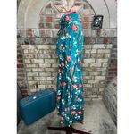 Handmade shirt dress kitten bow floral teal green white peach bespoke Photo 7