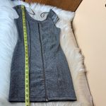H&M Divided Cap Sleeve Front Zipper Metallic Silver Body Con Dress Size 4 Photo 11