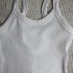 Wild Fable White Ribbed Bodysuit With A Low back Photo 1