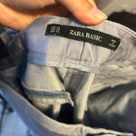 ZARA Slate Blue Crochet Ankle Pants Photo 2